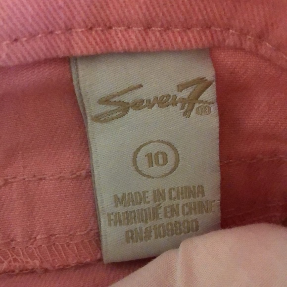 Seven7 size 12 coral peach Denim shorts NWOT - Picture 4 of 9
